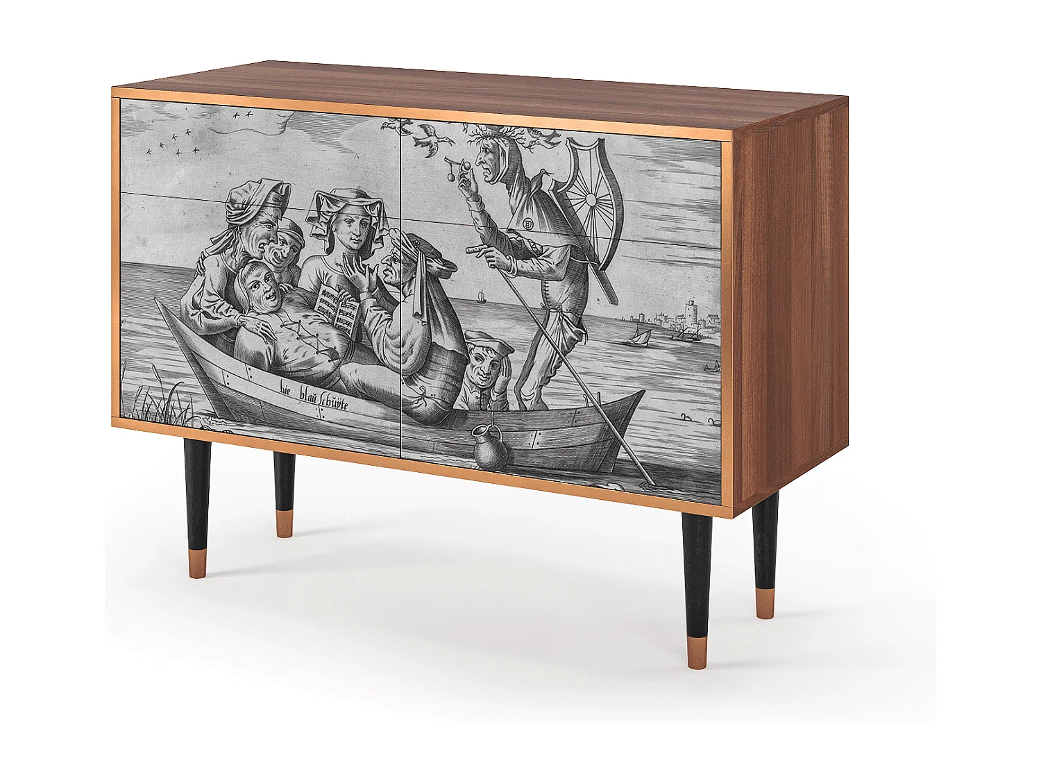 Buffet - 115x85x48 cm - BS4 - Blau Schuyte, Noyer