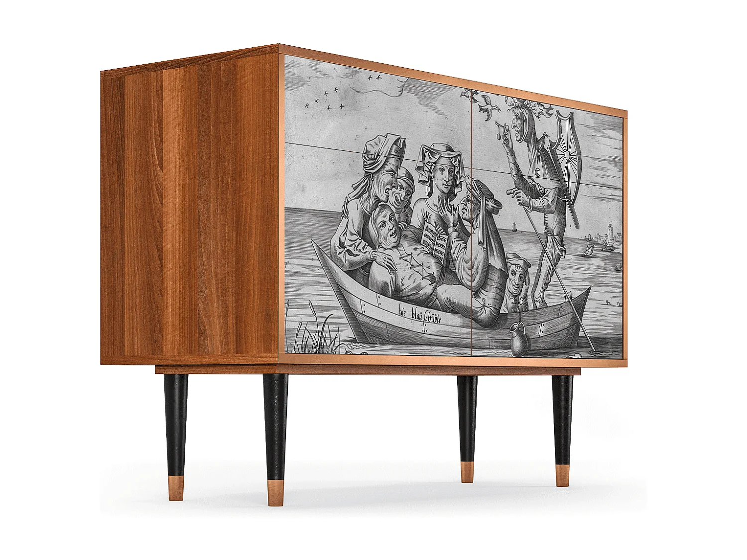 Buffet - 115x85x48 cm - BS4 - Blau Schuyte, Noyer