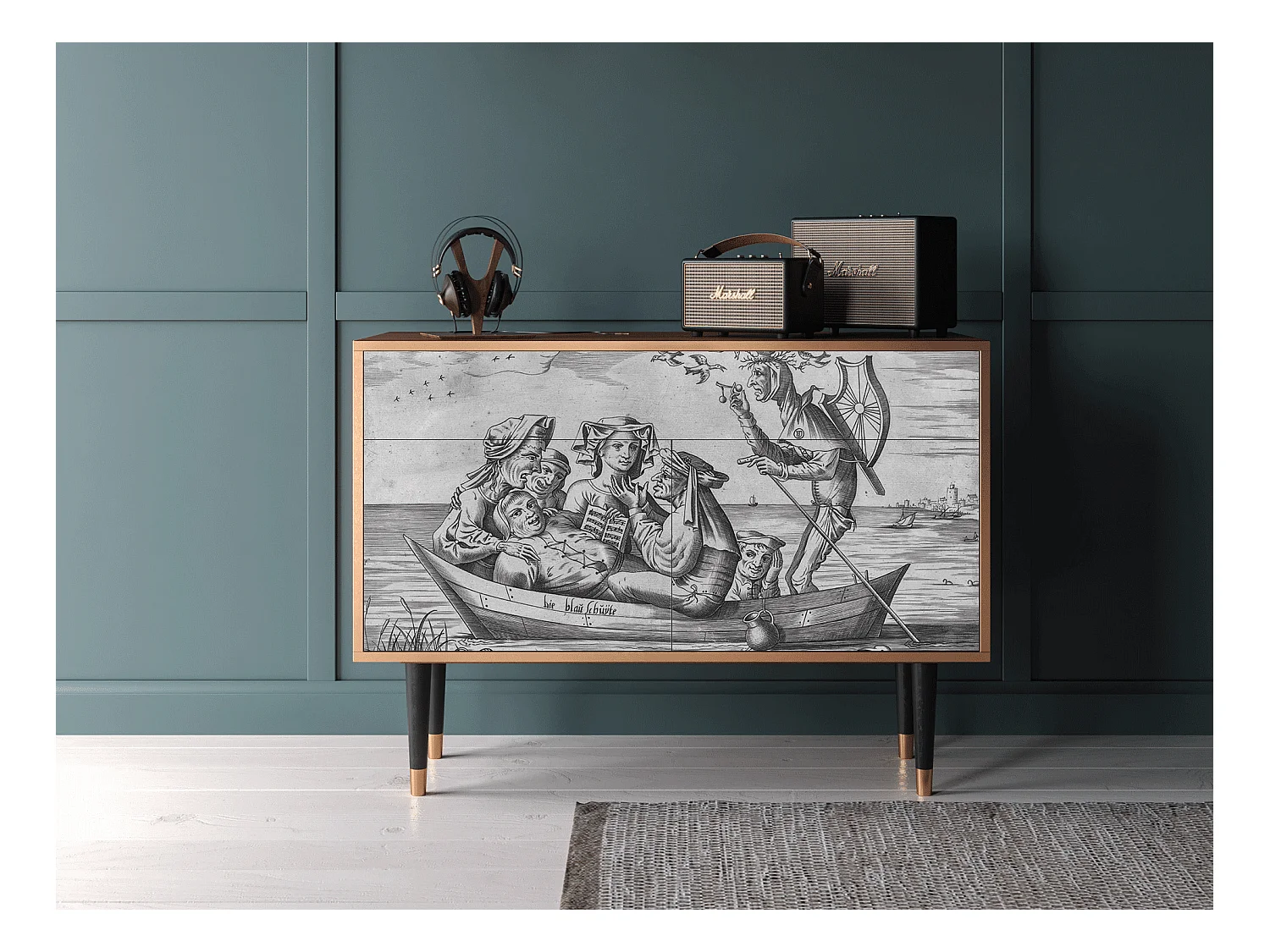 Buffet - 115x85x48 cm - BS4 - Blau Schuyte, Noyer