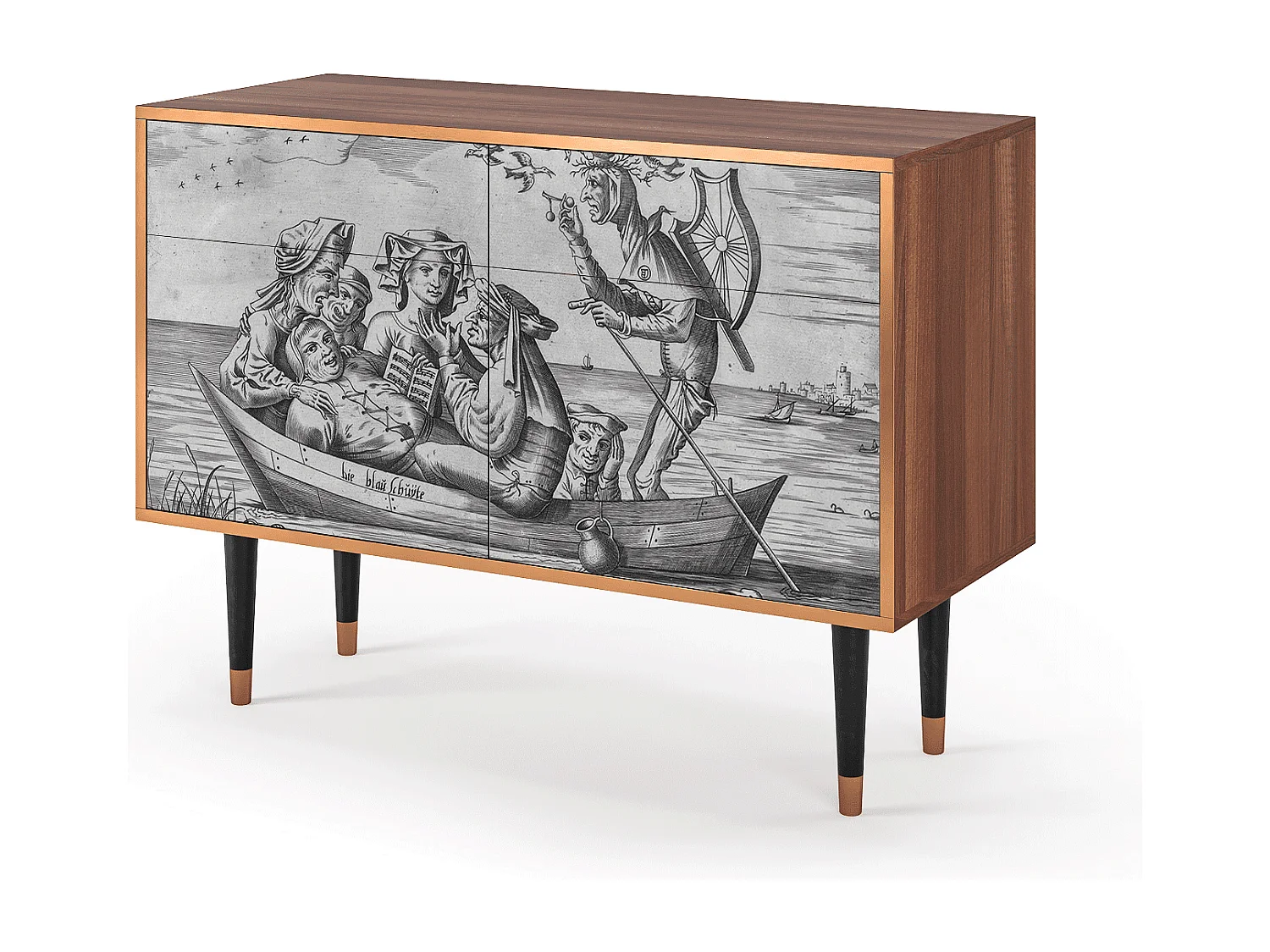 Buffet - 115x85x48 cm - BS4 - Blau Schuyte, Noyer