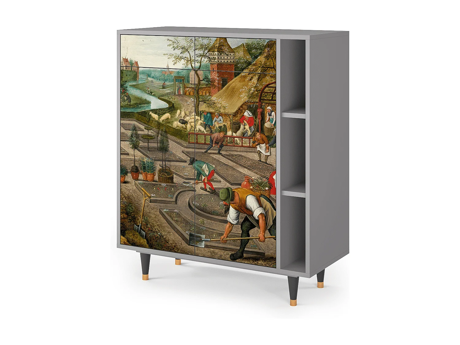 Kredens - 96х110х41 cm - BS6 - The Younger - Spring, Szary