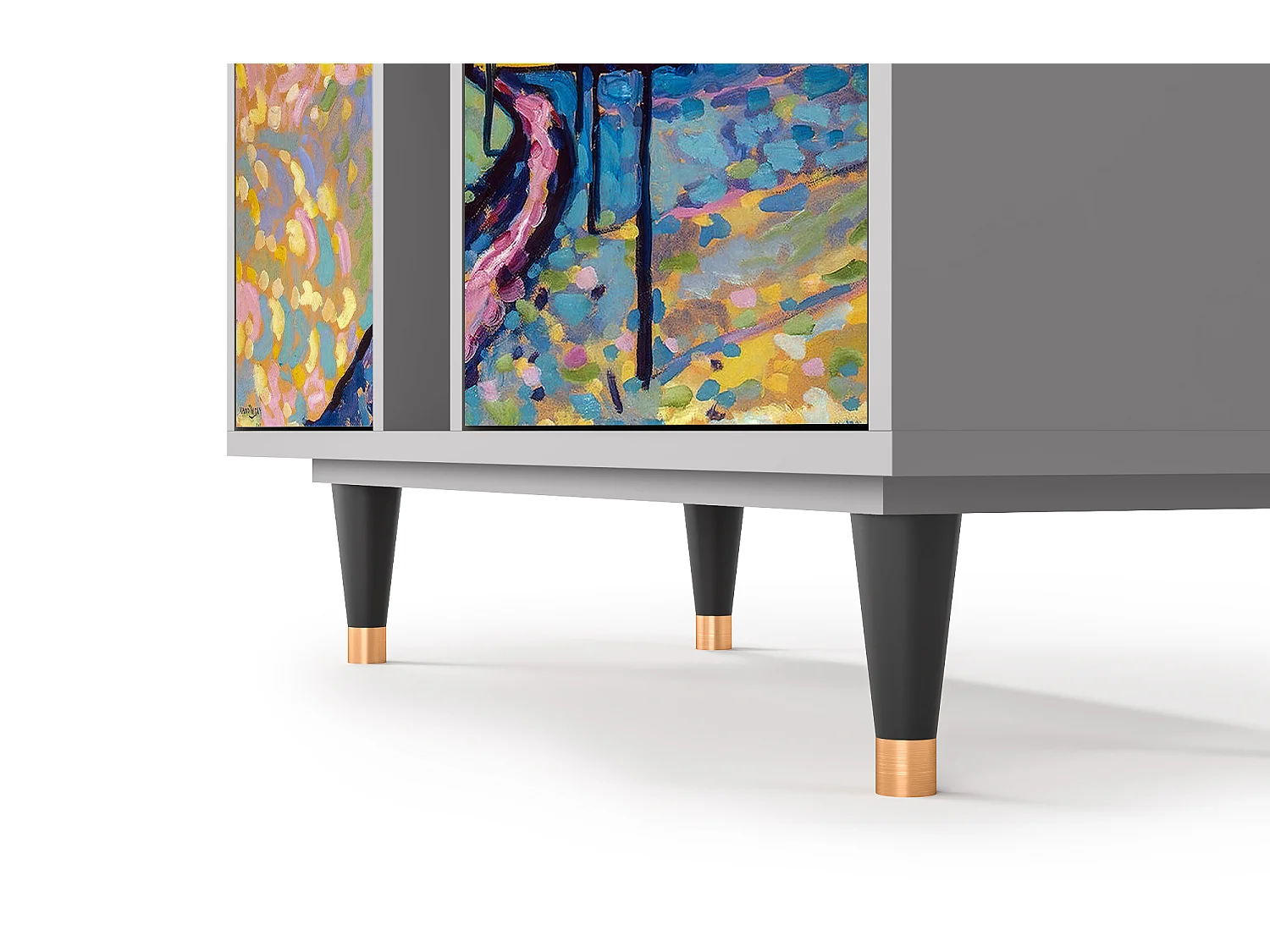 Kredens - 94х96х41 cm - BS5 - Winter Landscape, Szary