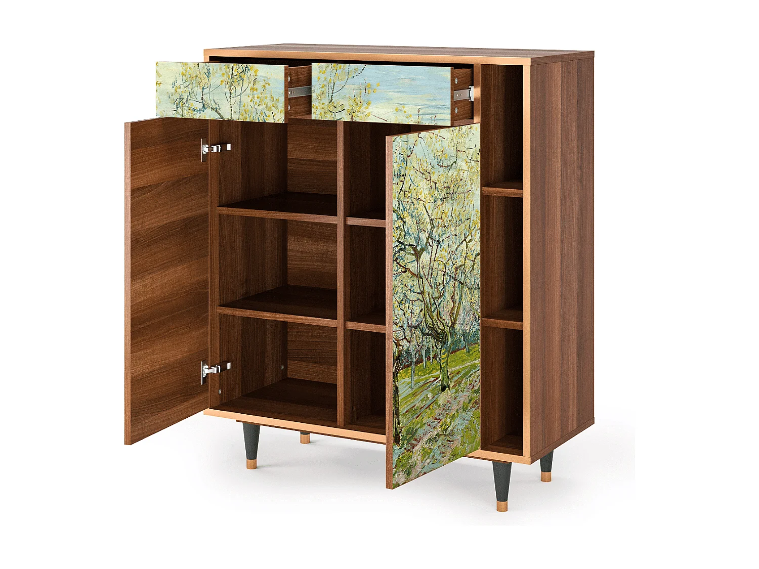 Kredens - 96х110х41 cm - BS6 - The Biały Orchard, Orzech