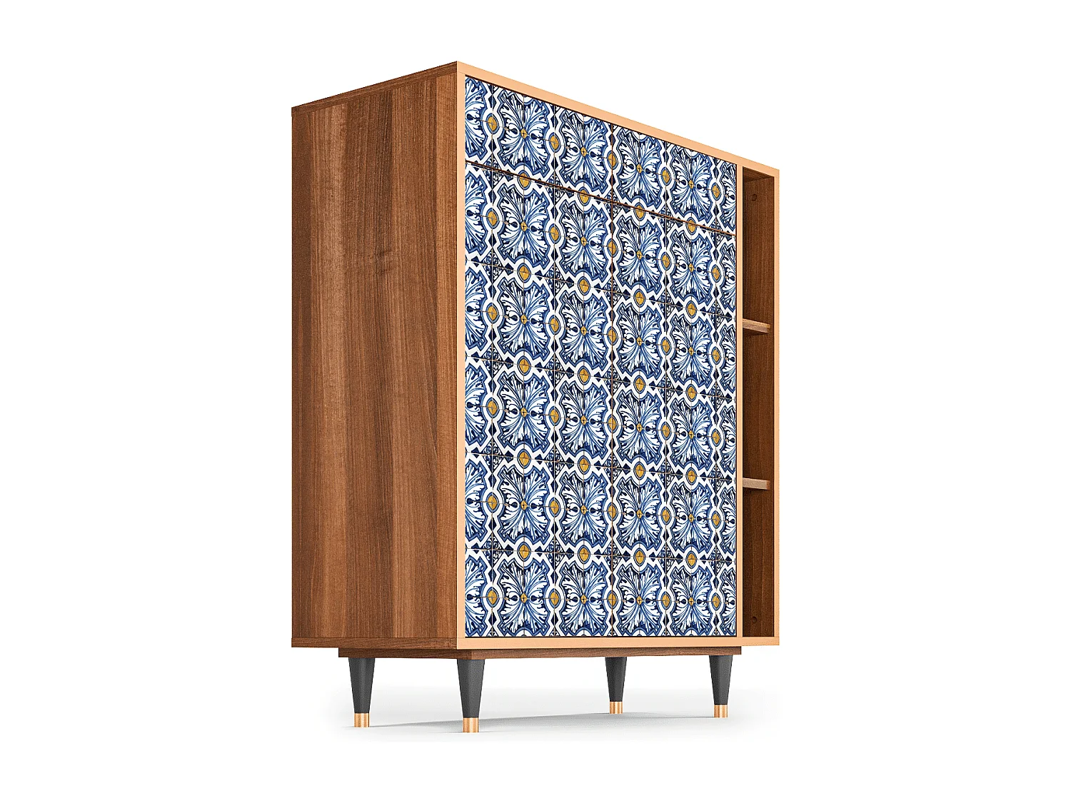 Buffet - 96х110х41 cm - BS6 - Lovely Cornflowers, Noyer