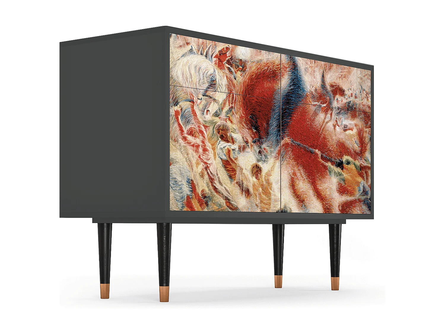 Kredens - 115x85x48 cm - BS4 - The City Rises, Antracyt