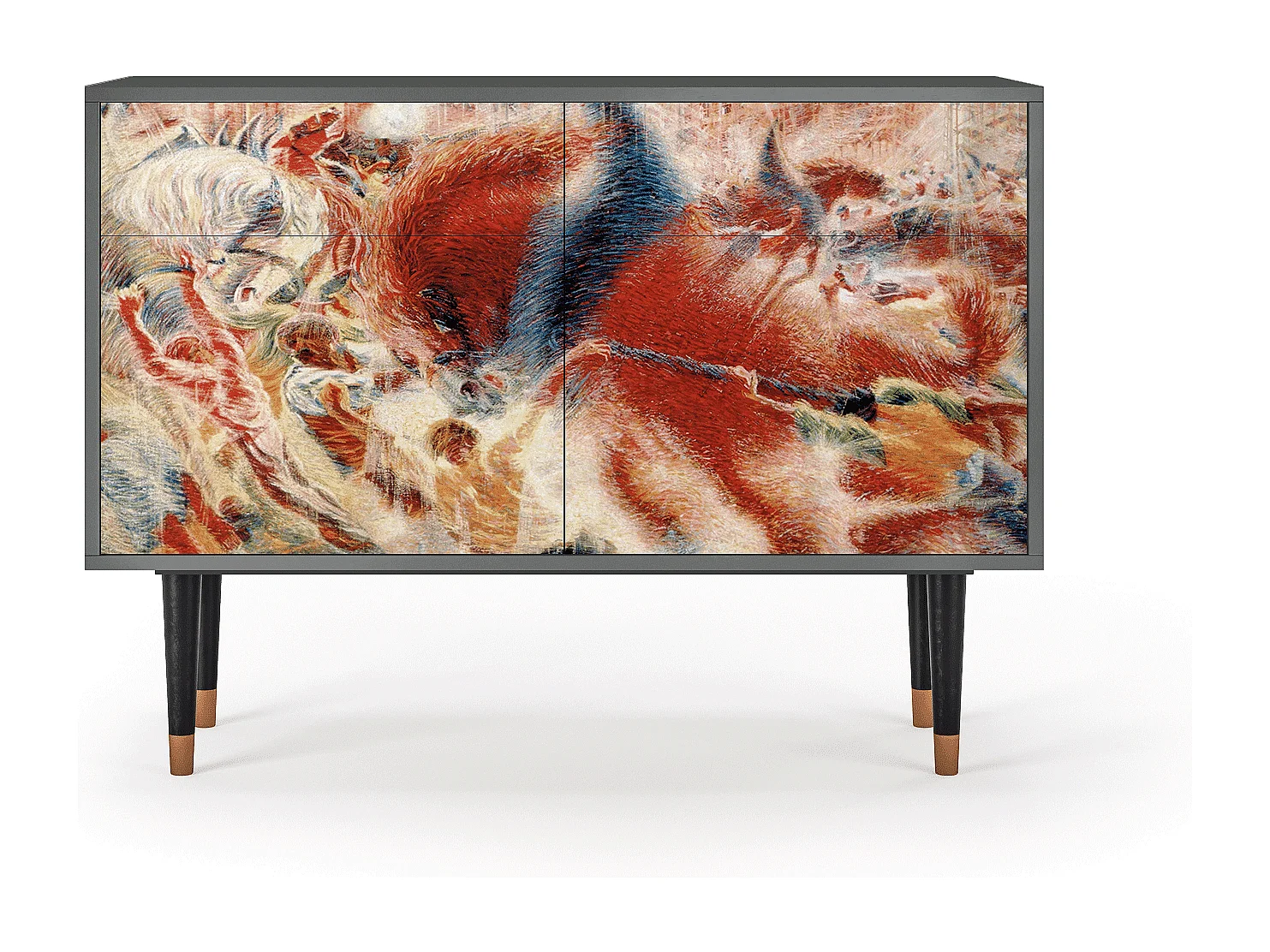 Kredens - 115x85x48 cm - BS4 - The City Rises, Antracyt