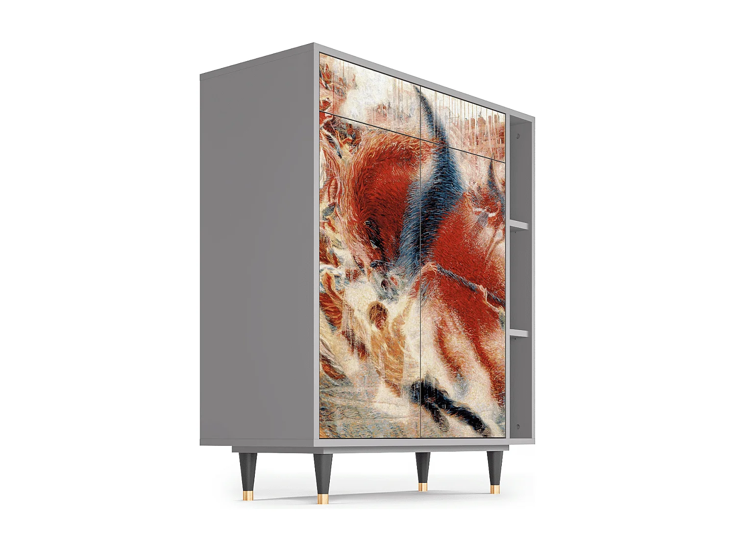 Aparador - 96х110х41 cm - BS6 - The City Rises, Gris