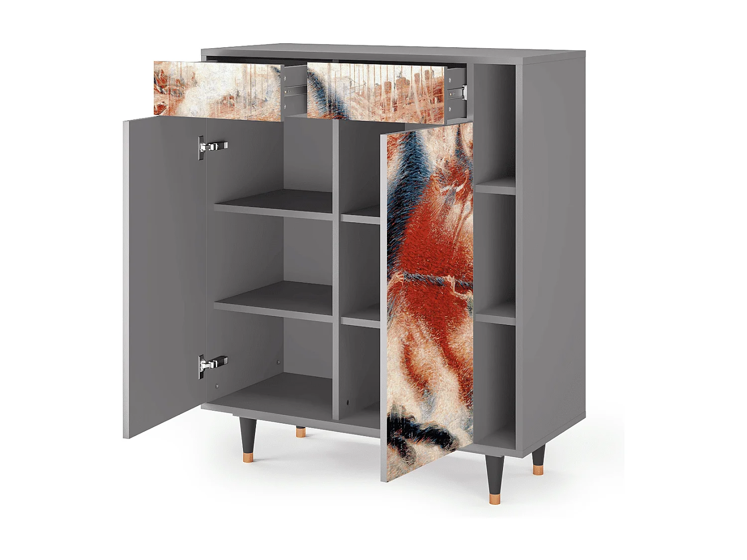 Aparador - 96х110х41 cm - BS6 - The City Rises, Gris