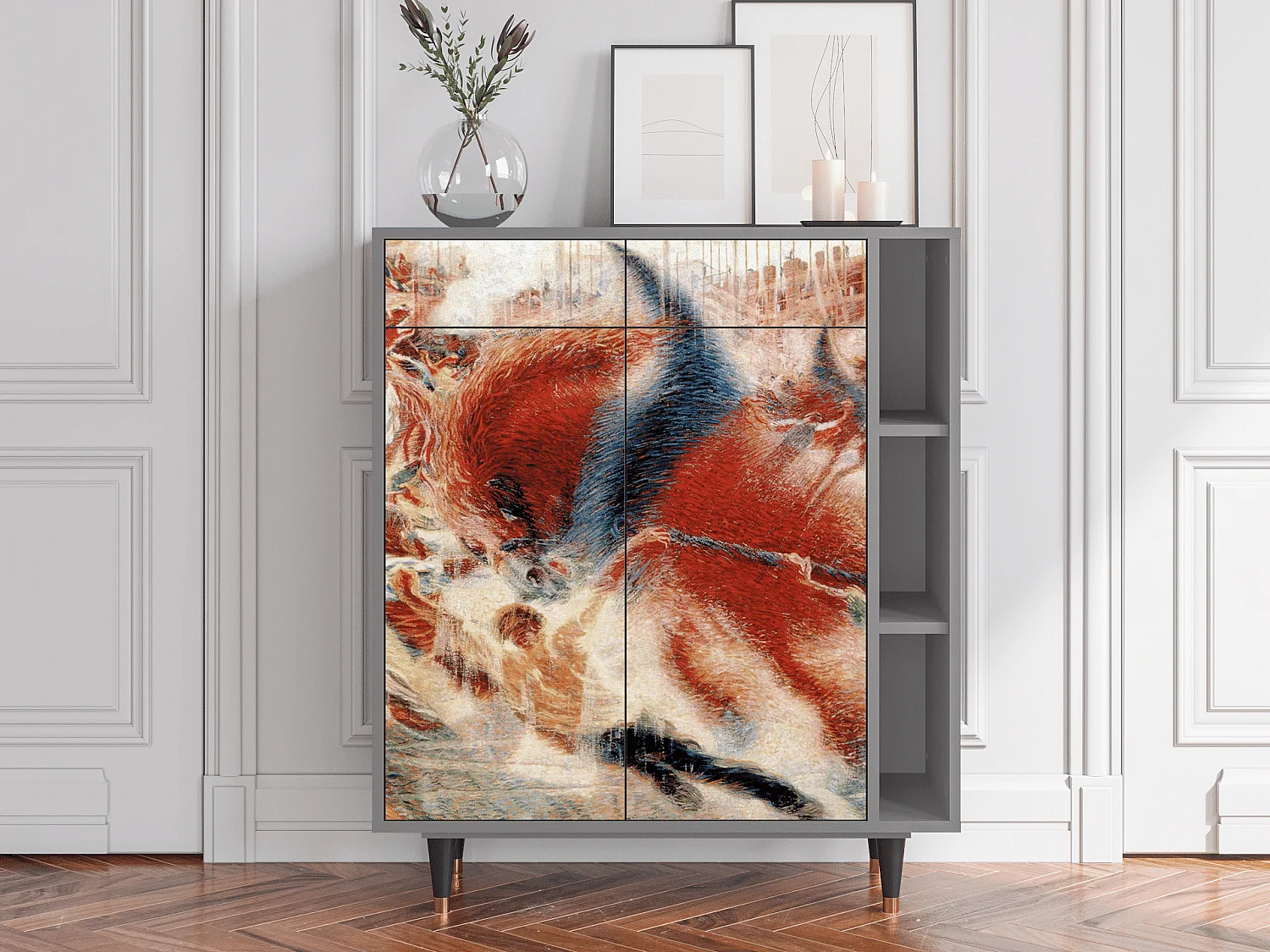 Kredens - 96х110х41 cm - BS6 - The City Rises, Szary