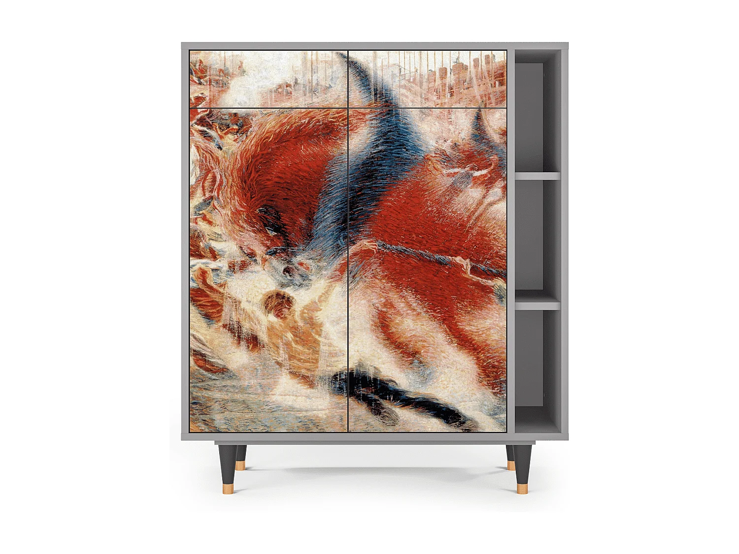 Kredens - 96х110х41 cm - BS6 - The City Rises, Szary