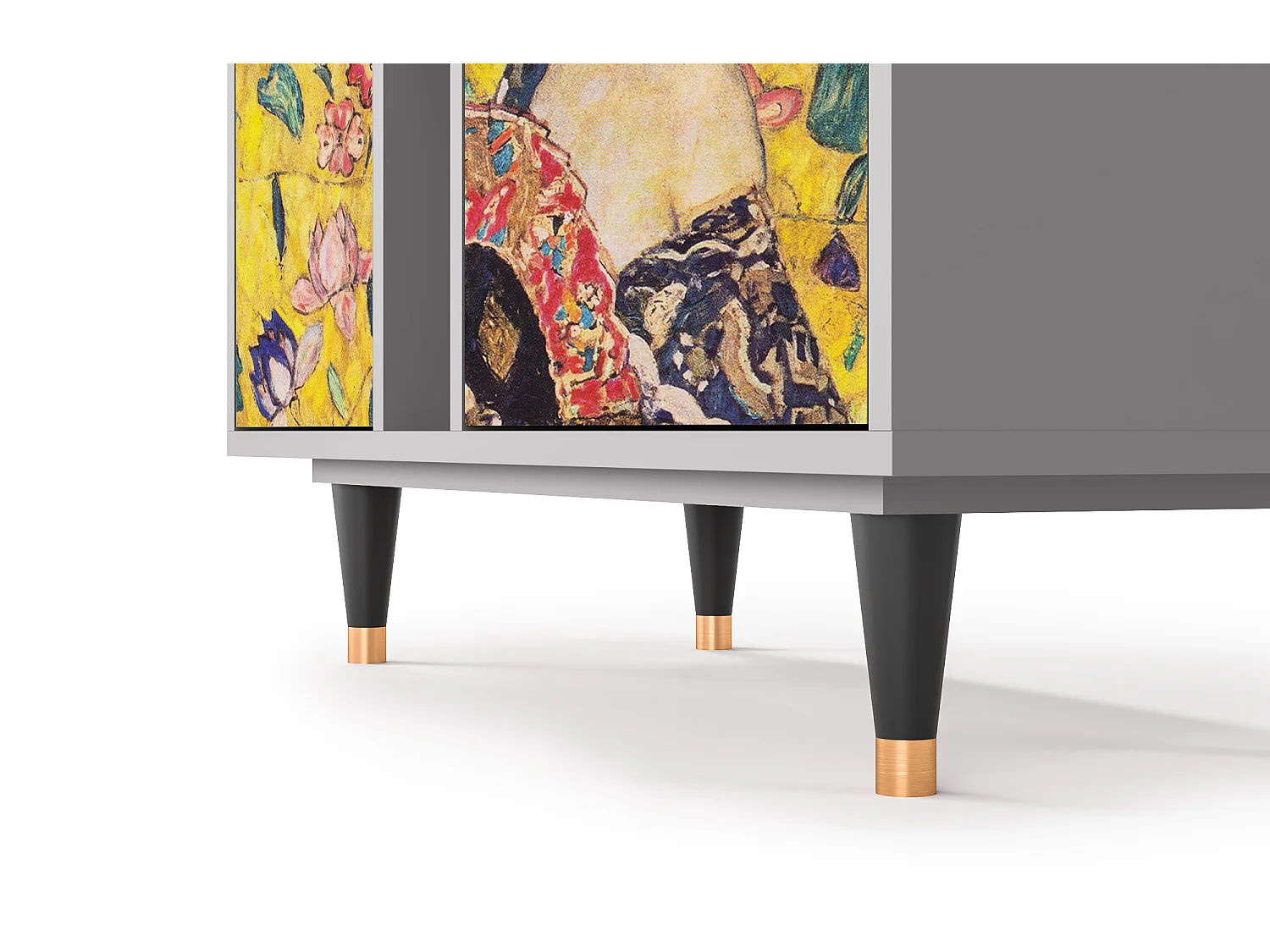 Credenza - 94х96х41 cm - BS5 - Lady with Fan by Klimt, Grigio