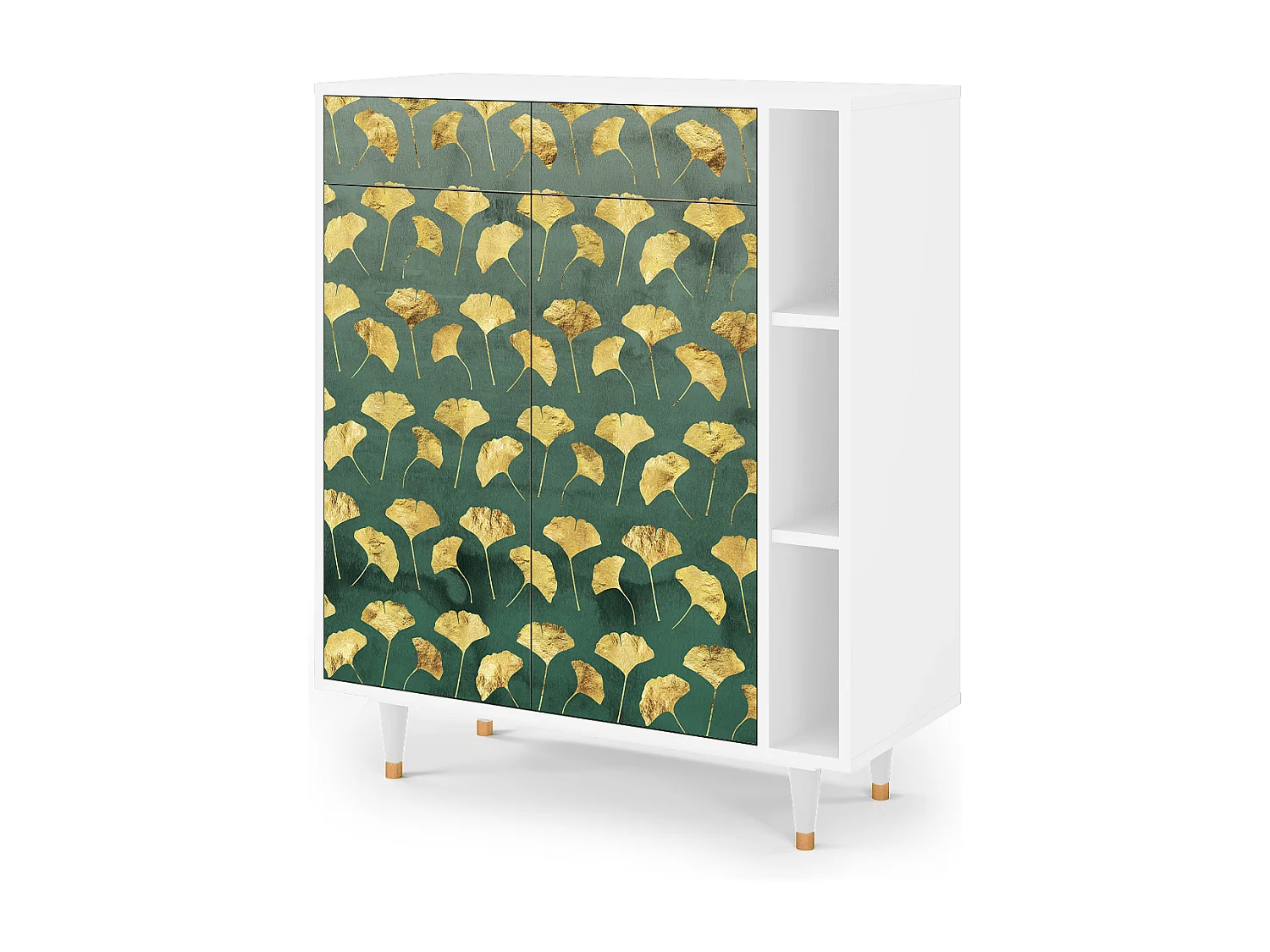 Dressoir - 96х110х41 cm - BS6 - Gingko leaves, Wit