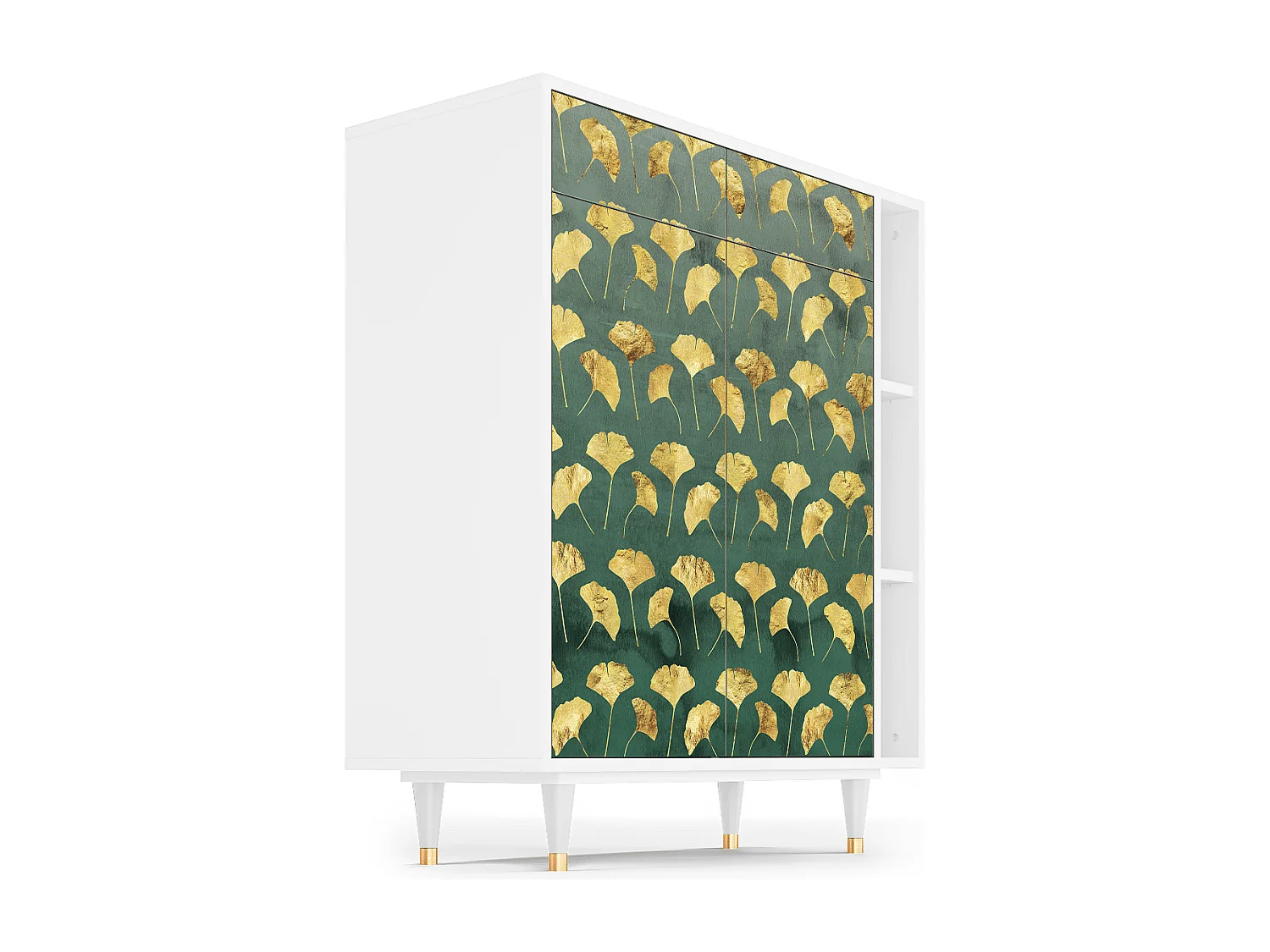 Dressoir - 96х110х41 cm - BS6 - Gingko leaves, Wit
