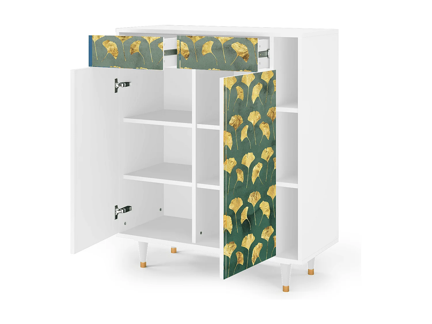 Dressoir - 96х110х41 cm - BS6 - Gingko leaves, Wit