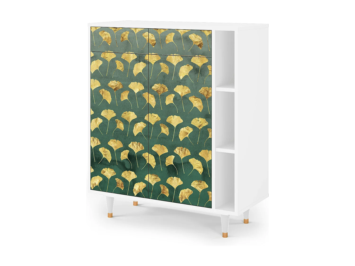 Credenza - 96х110х41 cm - BS6 - Gingko leaves, Bianco