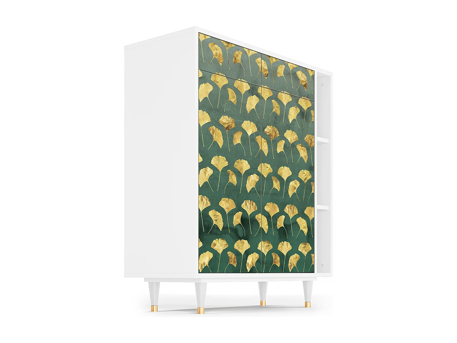 Credenza - 96х110х41 cm - BS6 - Gingko leaves, Bianco