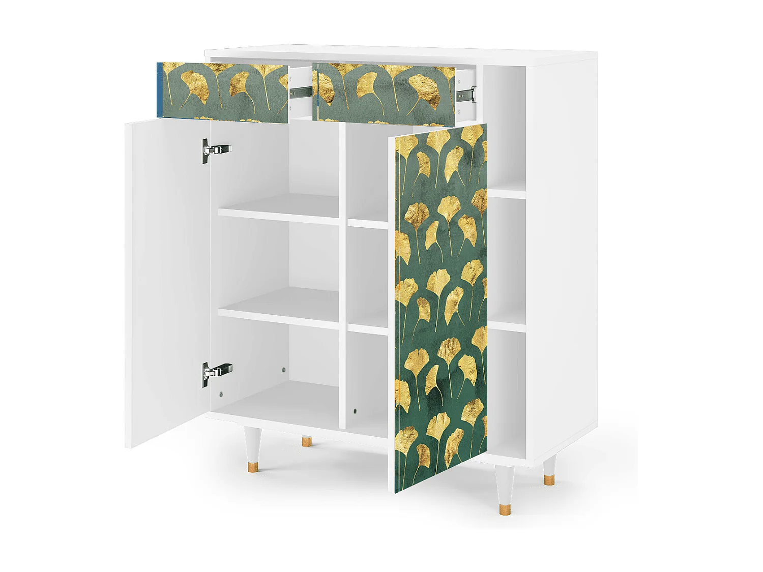 Credenza - 96х110х41 cm - BS6 - Gingko leaves, Bianco