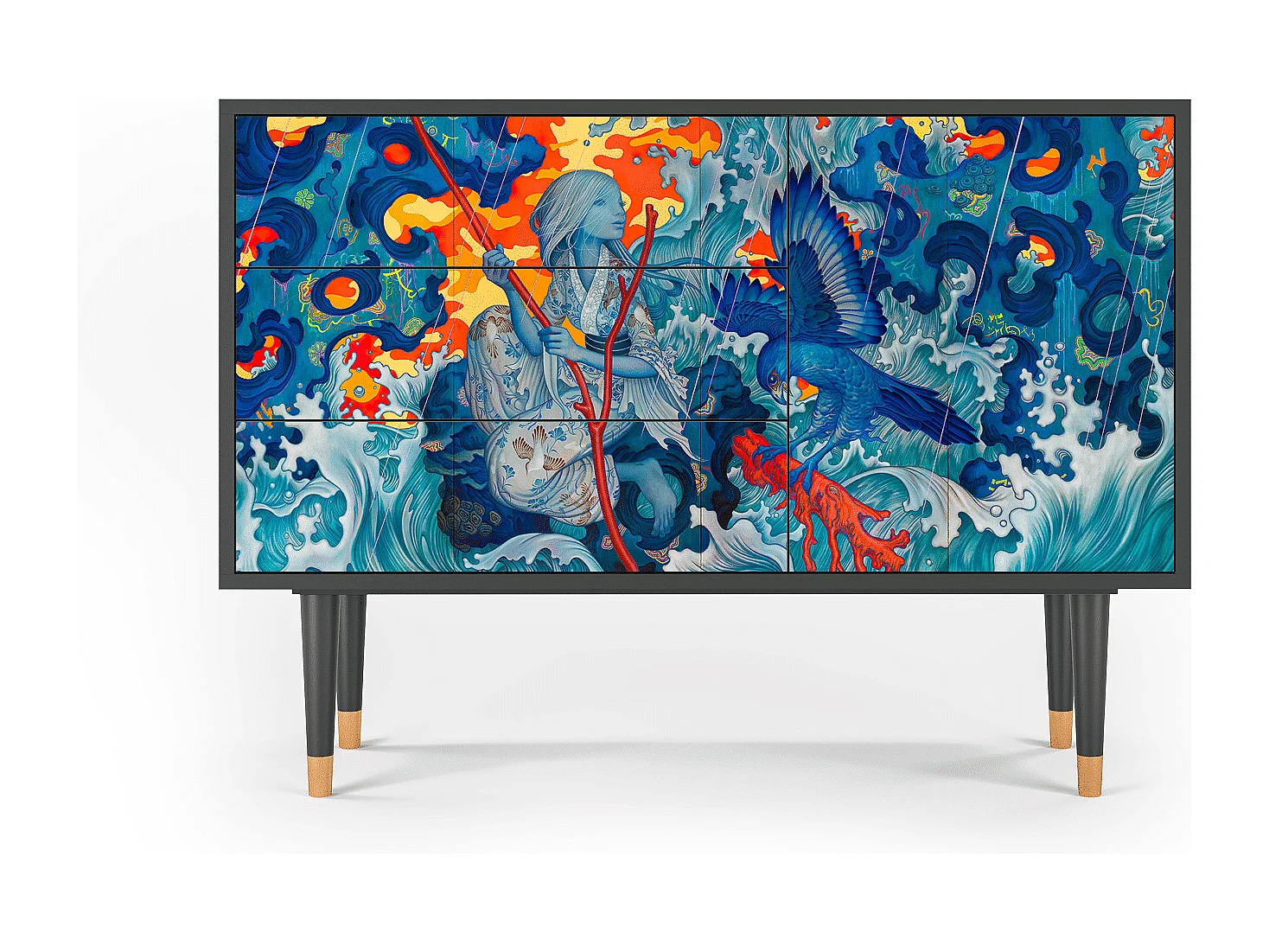 Sideboard - 115х84х41 cm - S3 - The Girl - James Jean, Anthrazit