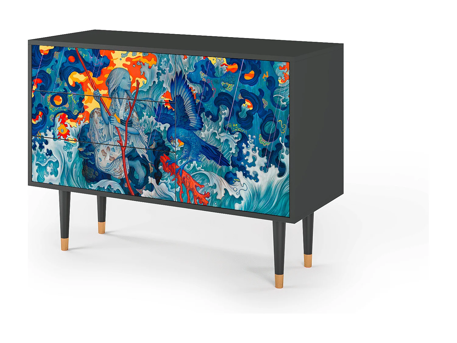 Sideboard - 115х84х41 cm - S3 - The Girl - James Jean, Anthrazit