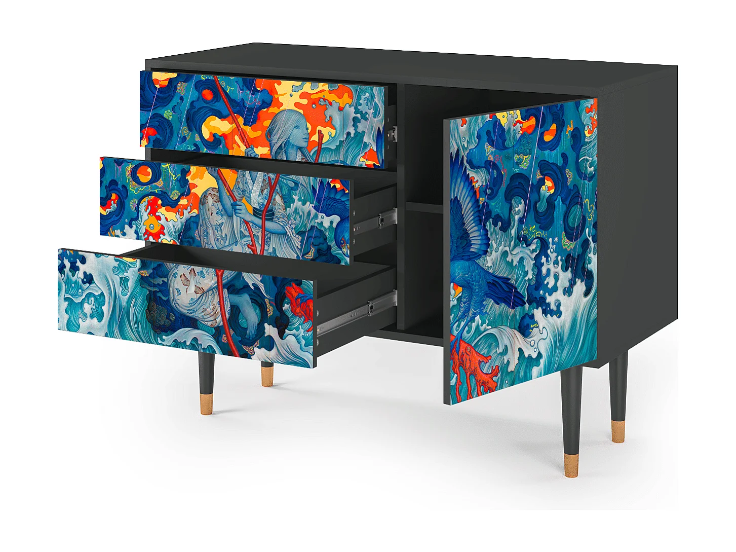 Sideboard - 115х84х41 cm - S3 - The Girl - James Jean, Anthrazit