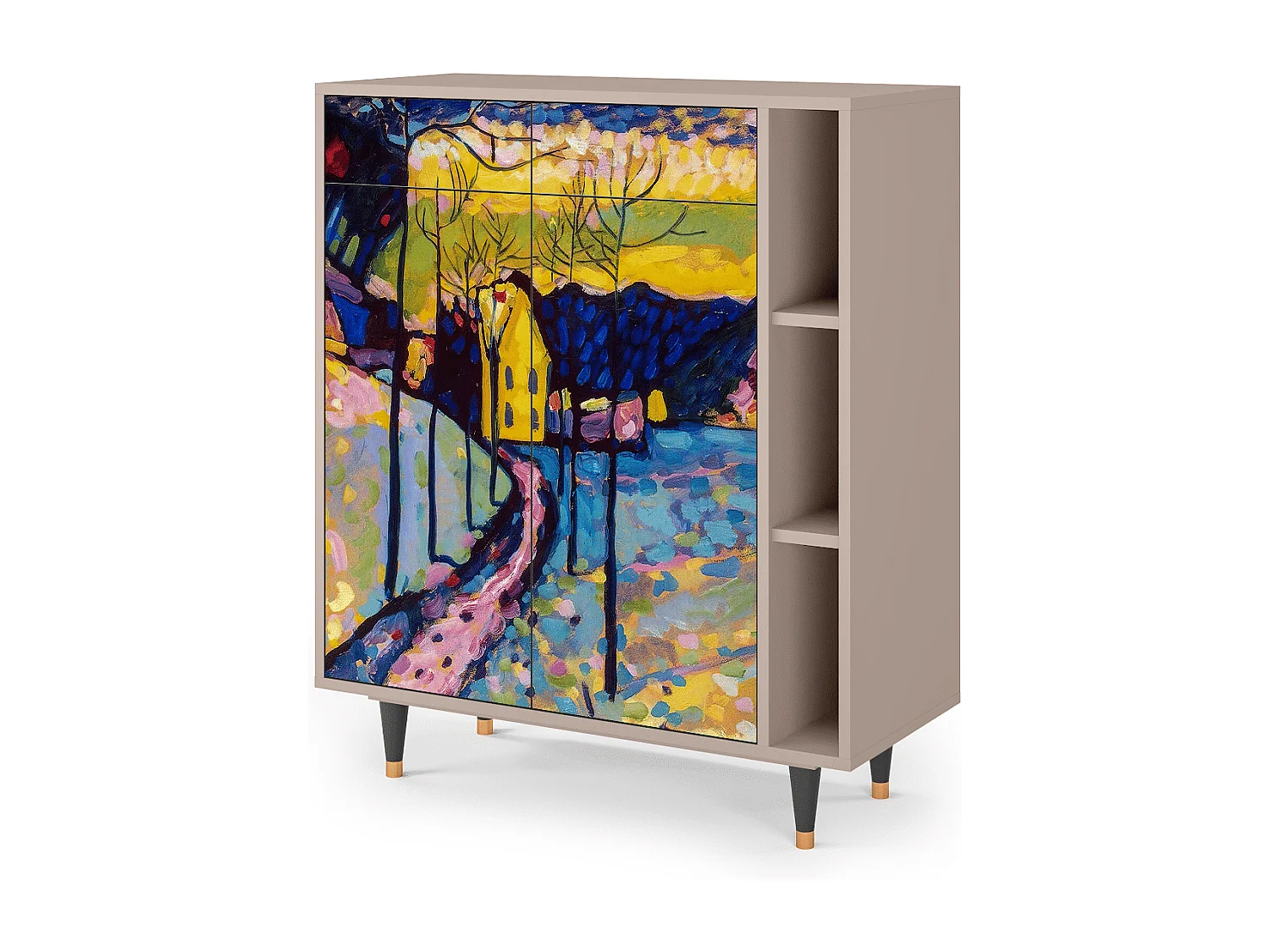 Kredens - 96х110х41 cm - BS6 - Winter Landscape, Latte