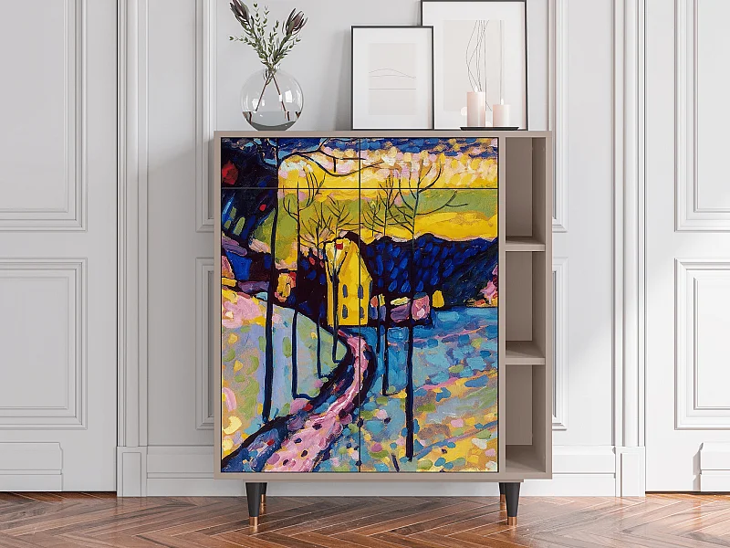 Kredens - 96х110х41 cm - BS6 - Winter Landscape, Latte