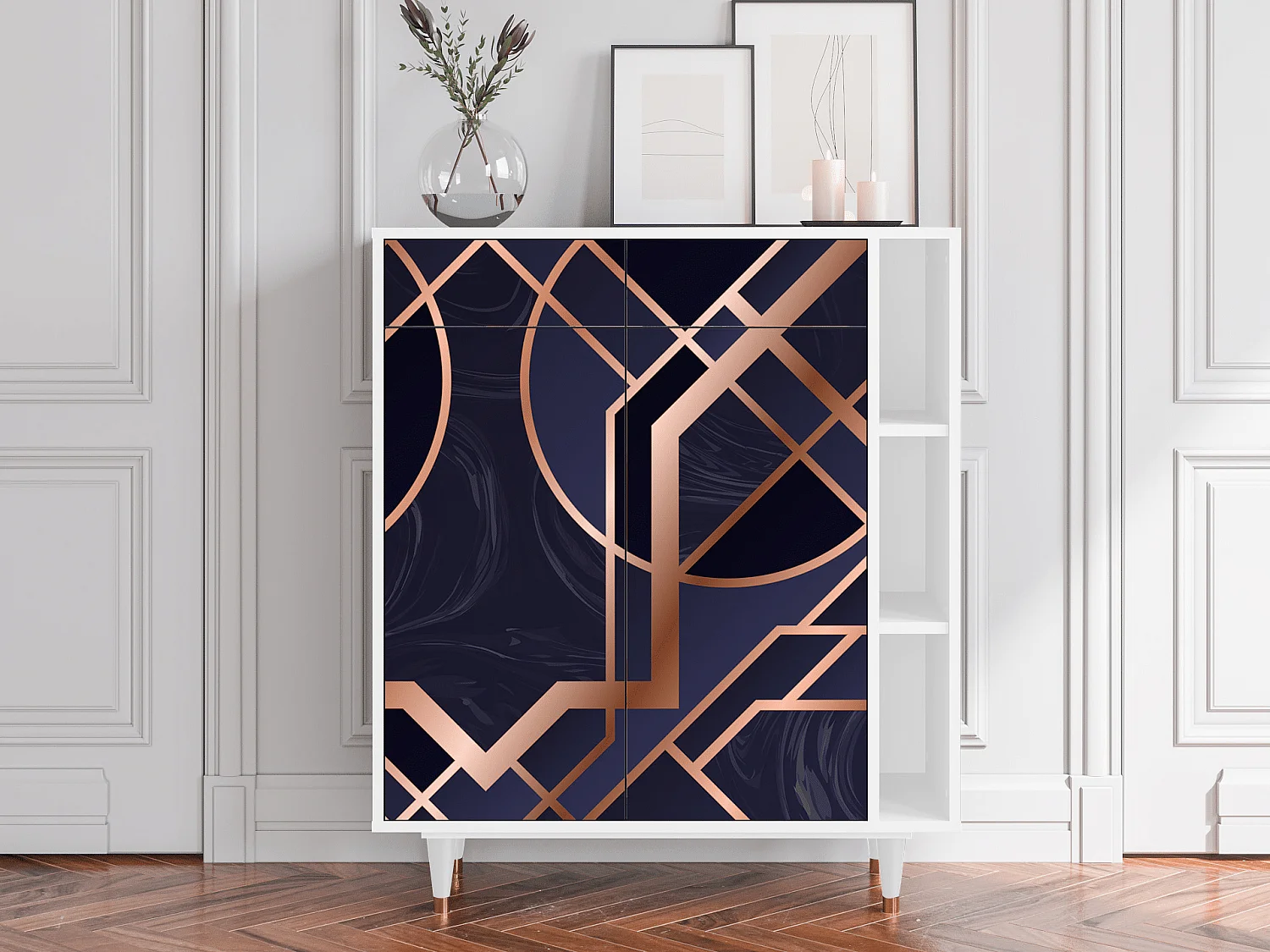 Kredens - 96х110х41 cm - BS6 - Purple Temple, Biały