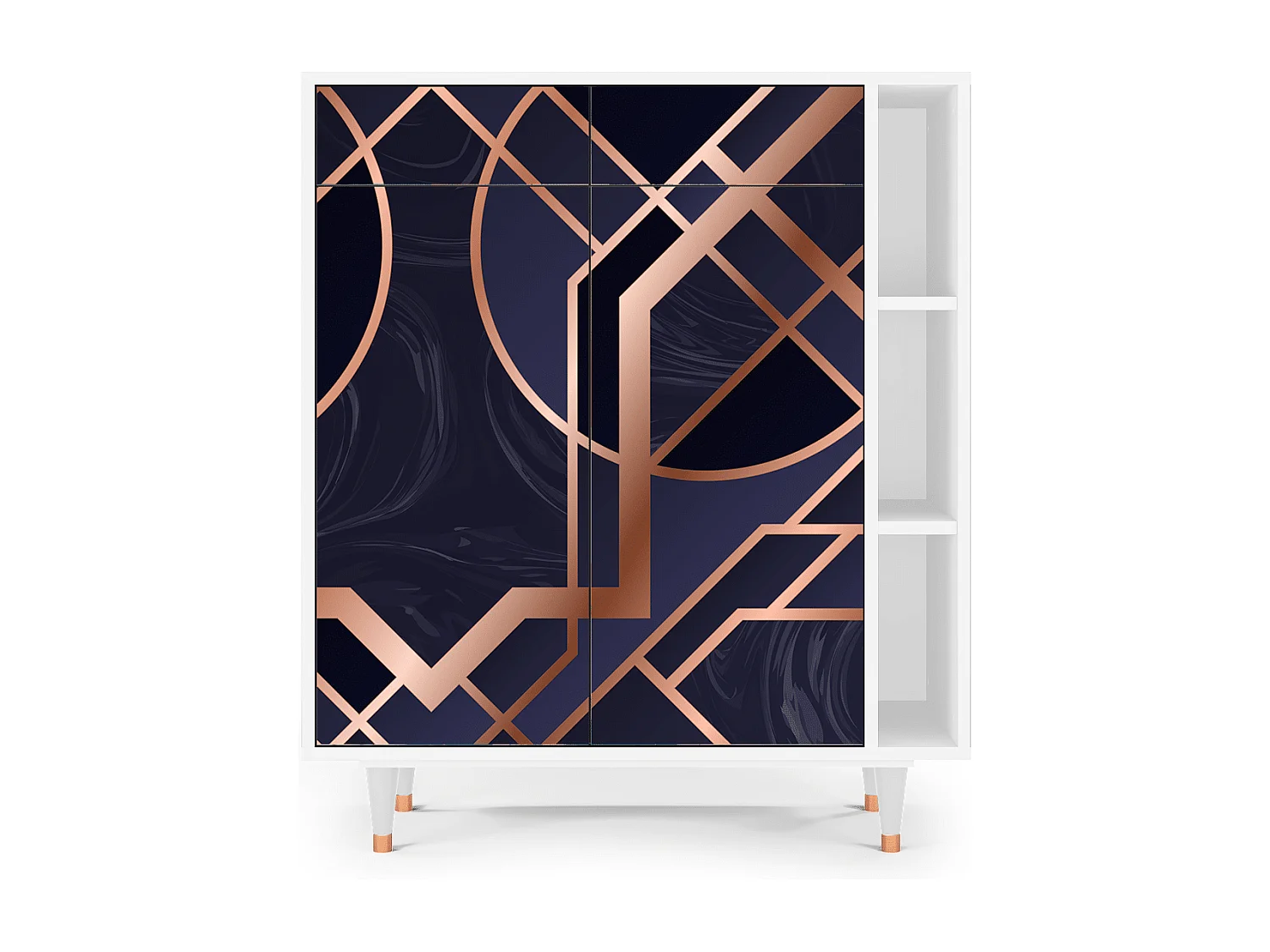 Kredens - 96х110х41 cm - BS6 - Purple Temple, Biały