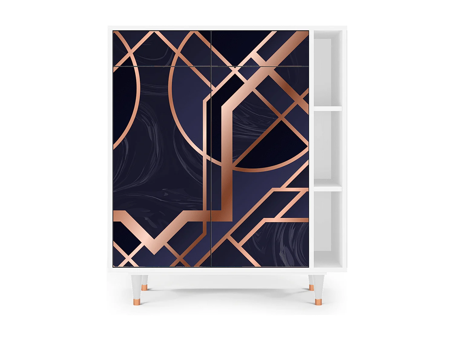 Kredens - 96х110х41 cm - BS6 - Purple Temple, Biały