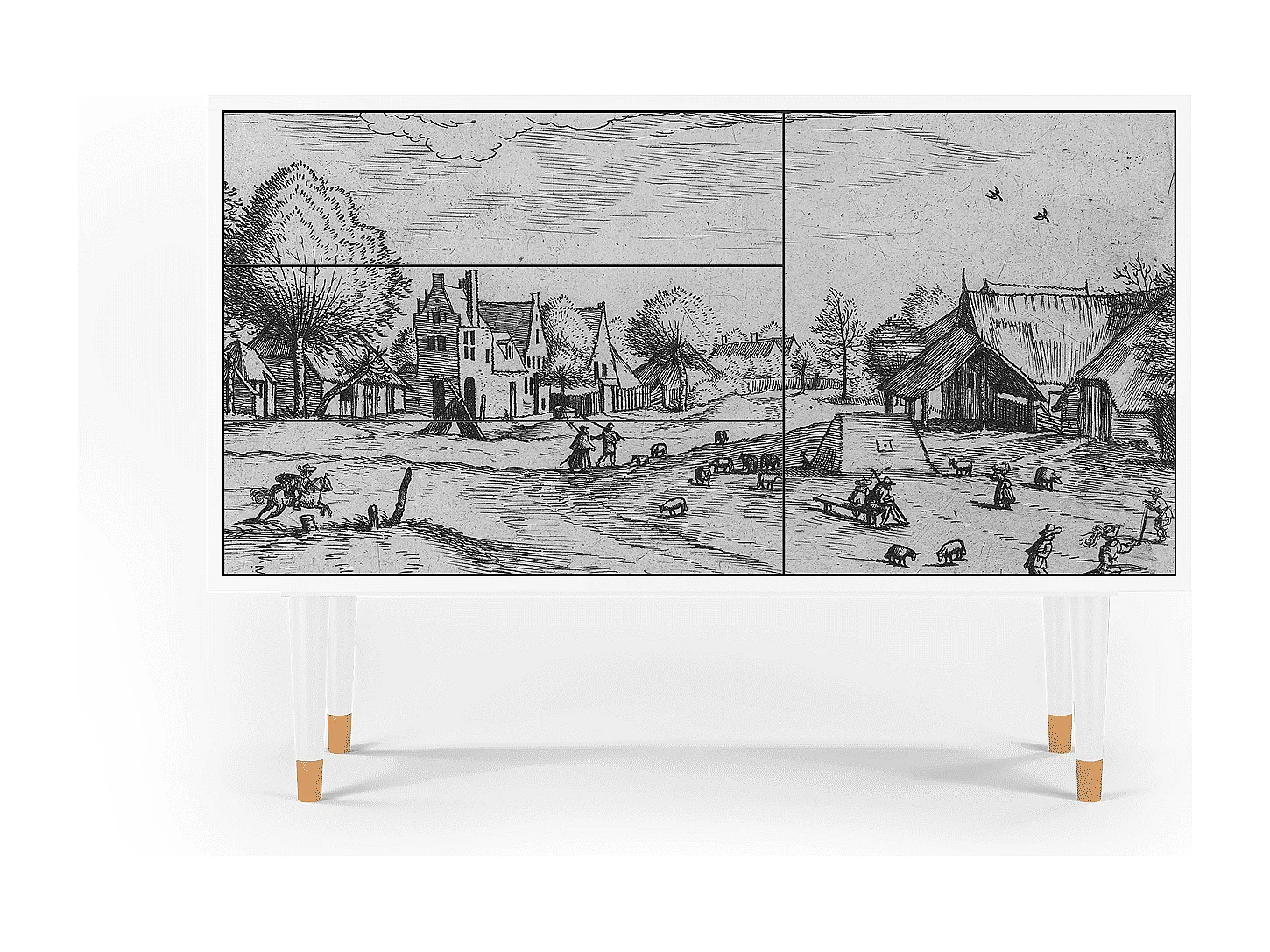 Kredens - 115х84х41 cm - S3 - Country Village, Biały