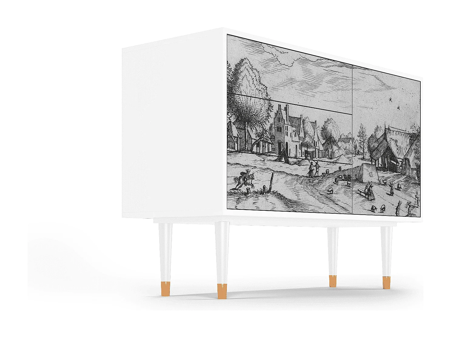 Kredens - 115х84х41 cm - S3 - Country Village, Biały