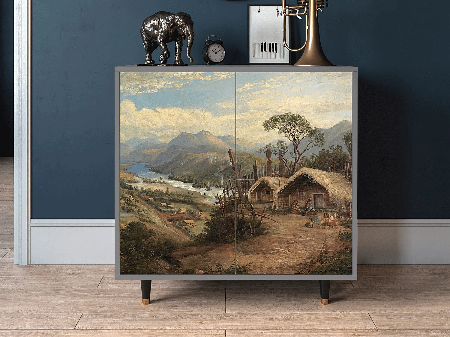 Buffet - 94x96x48 cm - BS3 - View Across the Plains , Gris