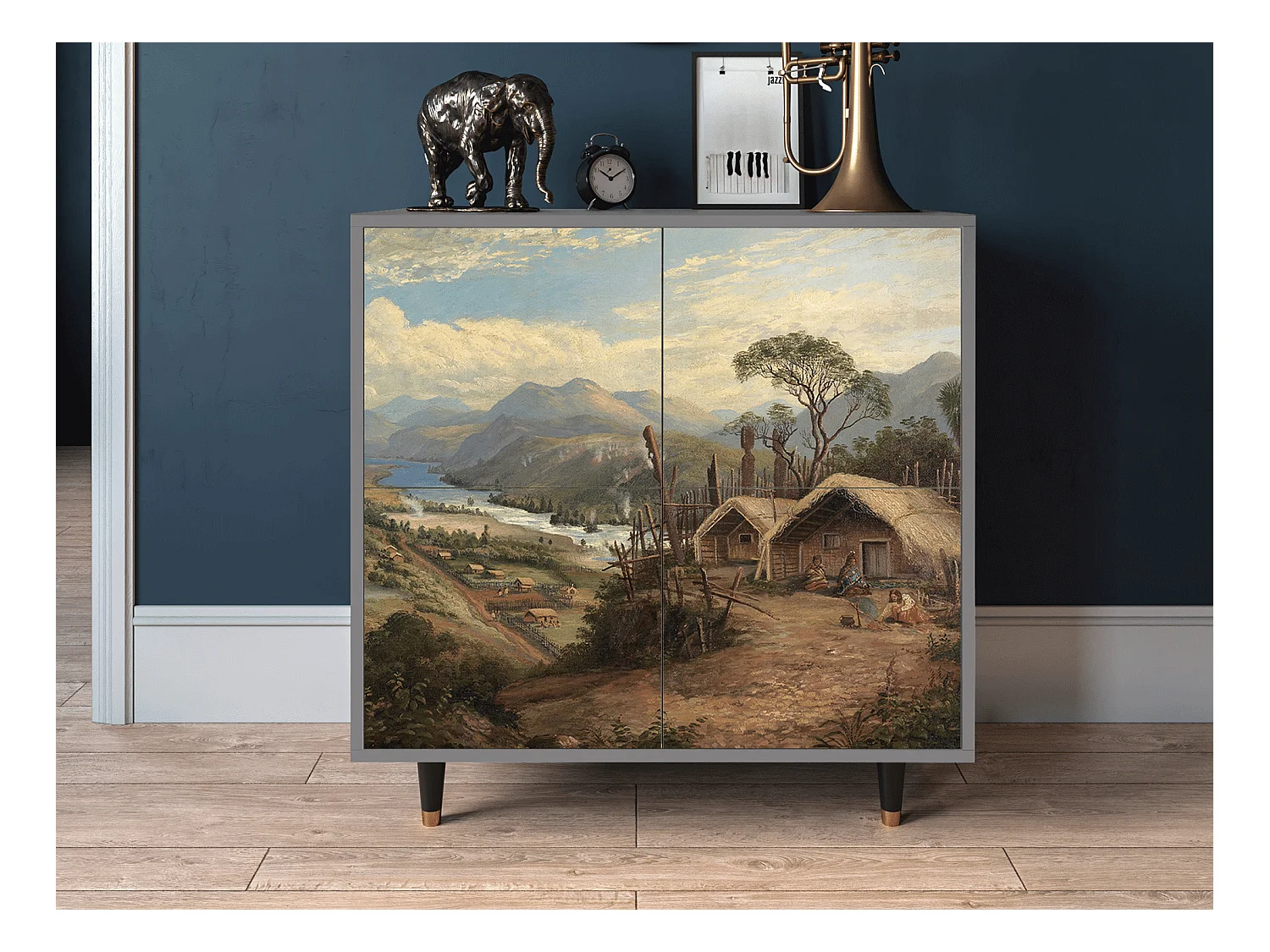 Sideboard - 94x96x48 cm - BS3 - View Across the Plains , Grau