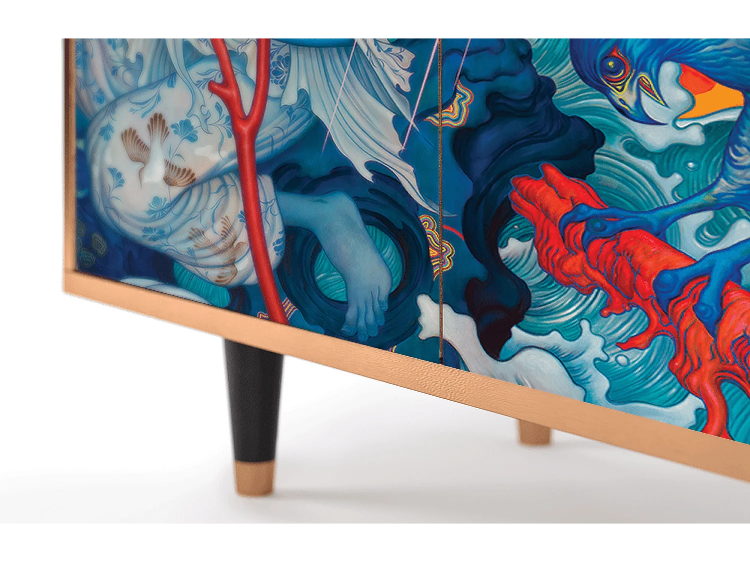 Sideboard - 94x96x48 cm - BS3 - The Girl - James Jean, Walnuss