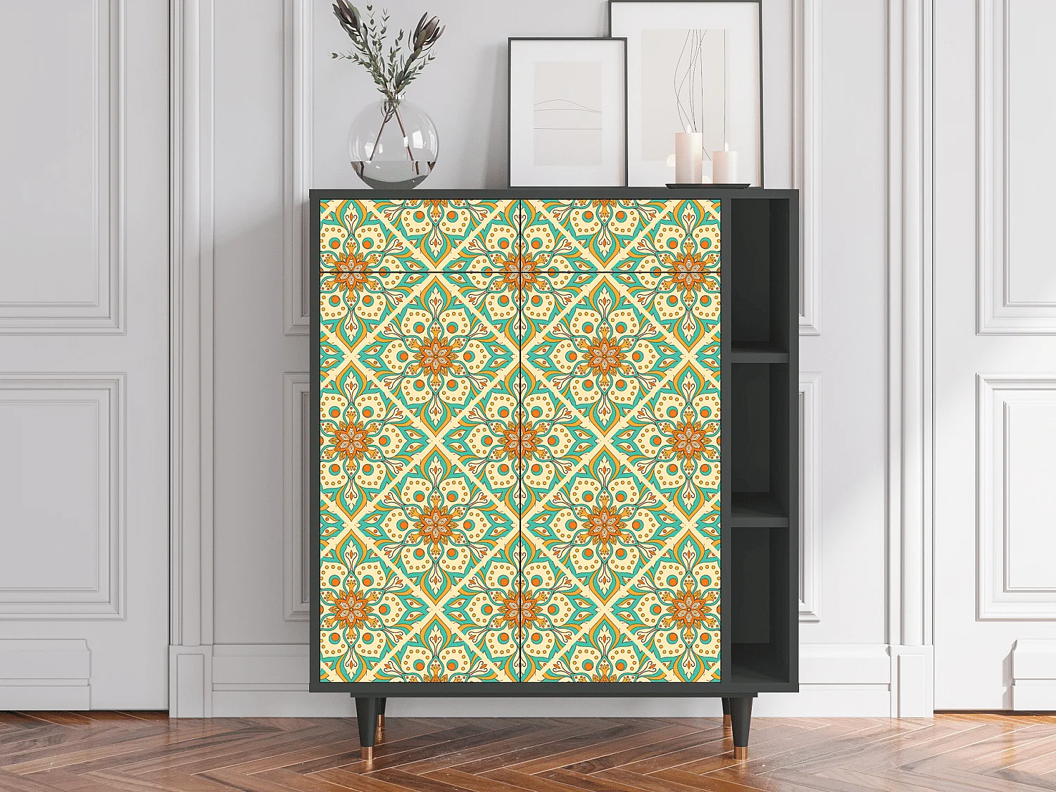 Credenza - 96х110х41 cm - BS6 - Hindu Daisy, Antracite