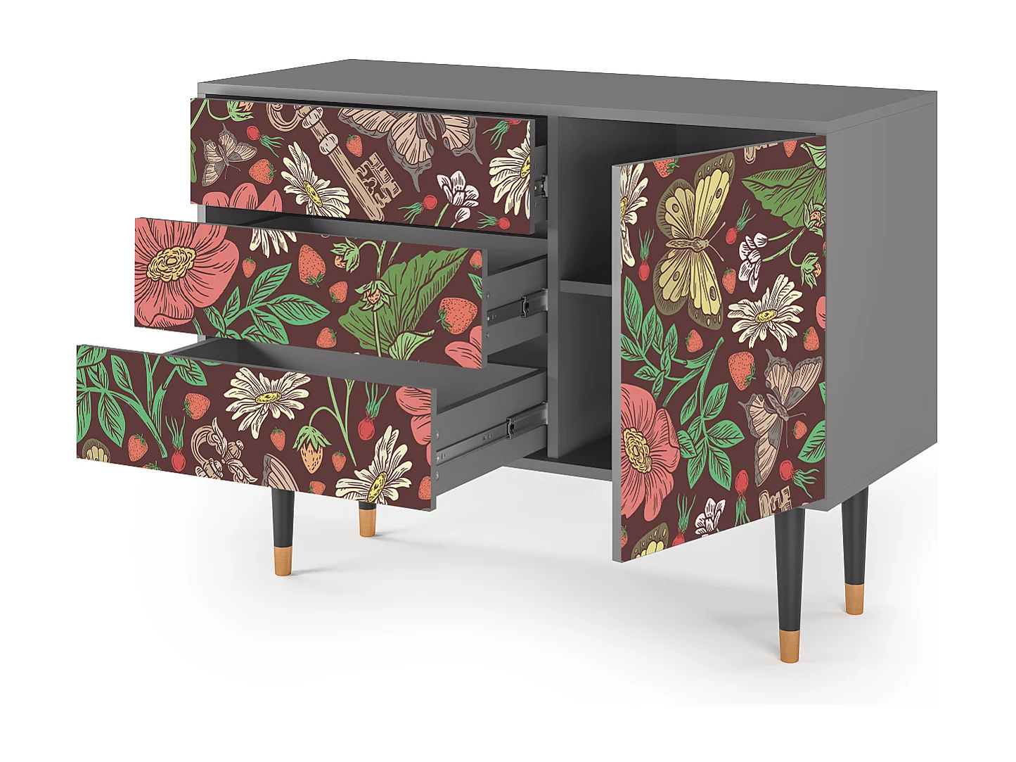 Buffet - 115х84х41 cm - S3 - Alice in Wonderland, Gris