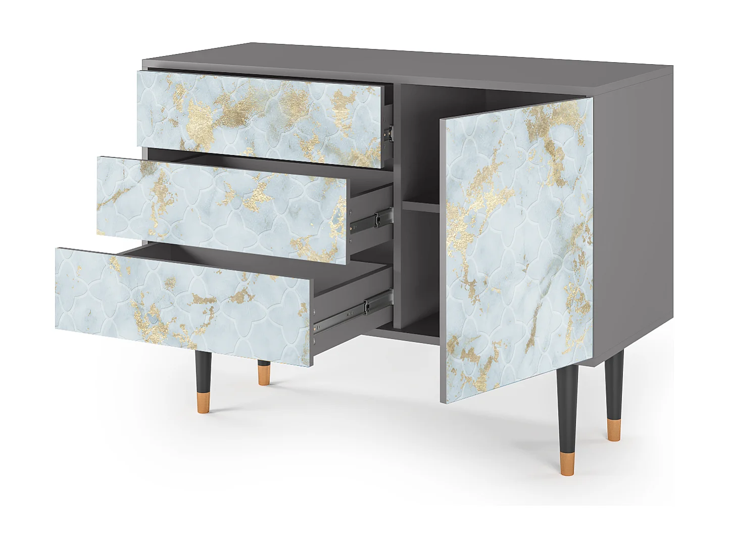Credenza - 115х84х41 cm - S3 - Golden Waves, Grigio