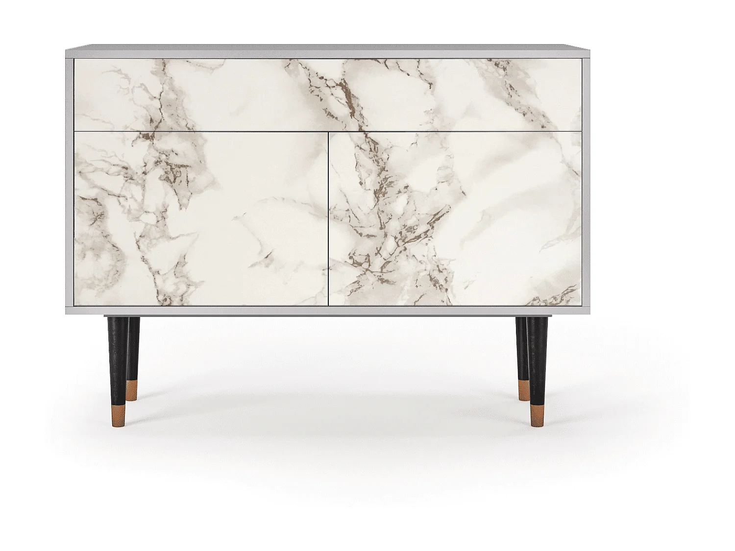 Credenza - 115x85x48 cm - BS4 - Milk Marble, Grigio