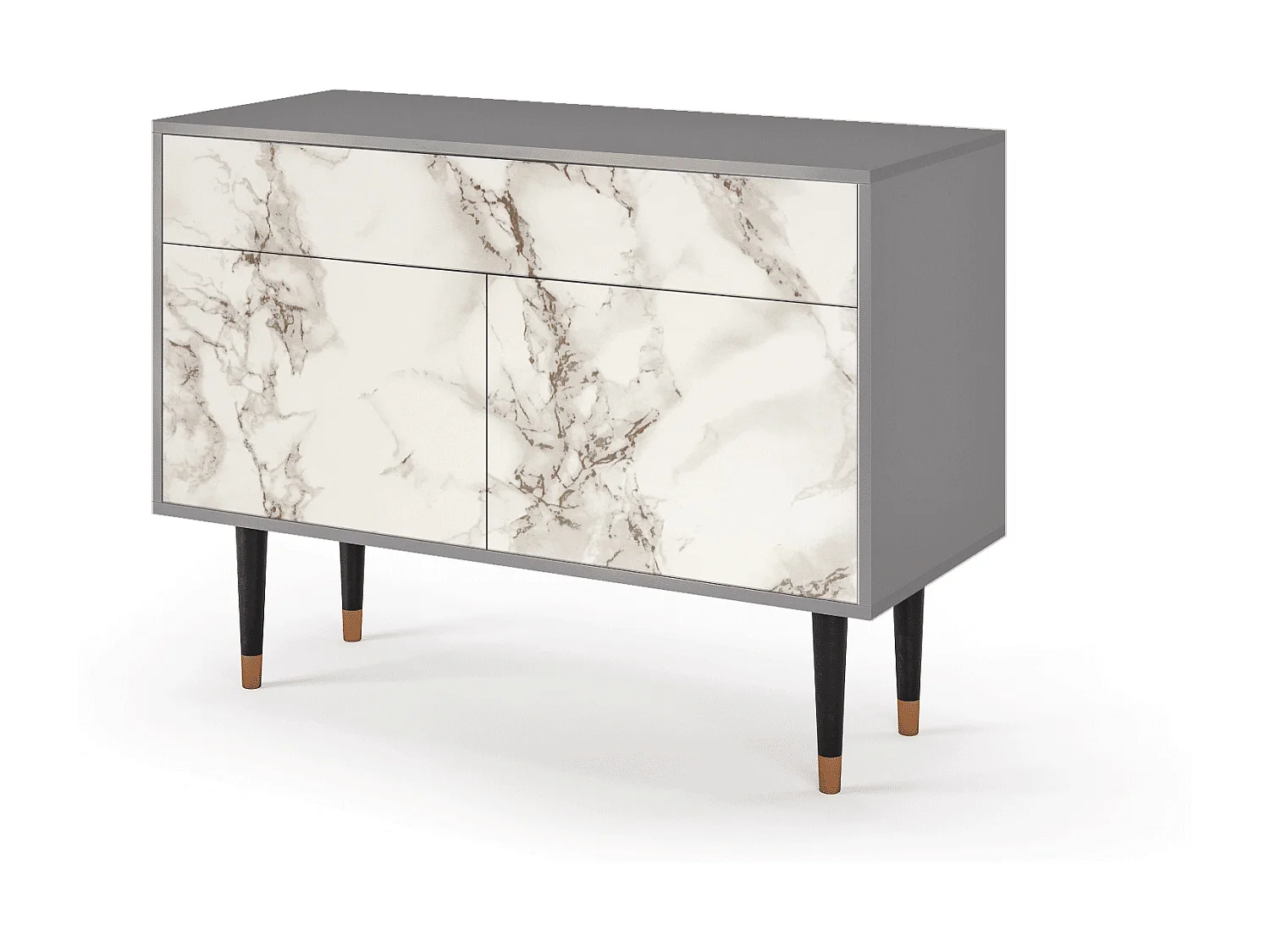 Credenza - 115x85x48 cm - BS4 - Milk Marble, Grigio