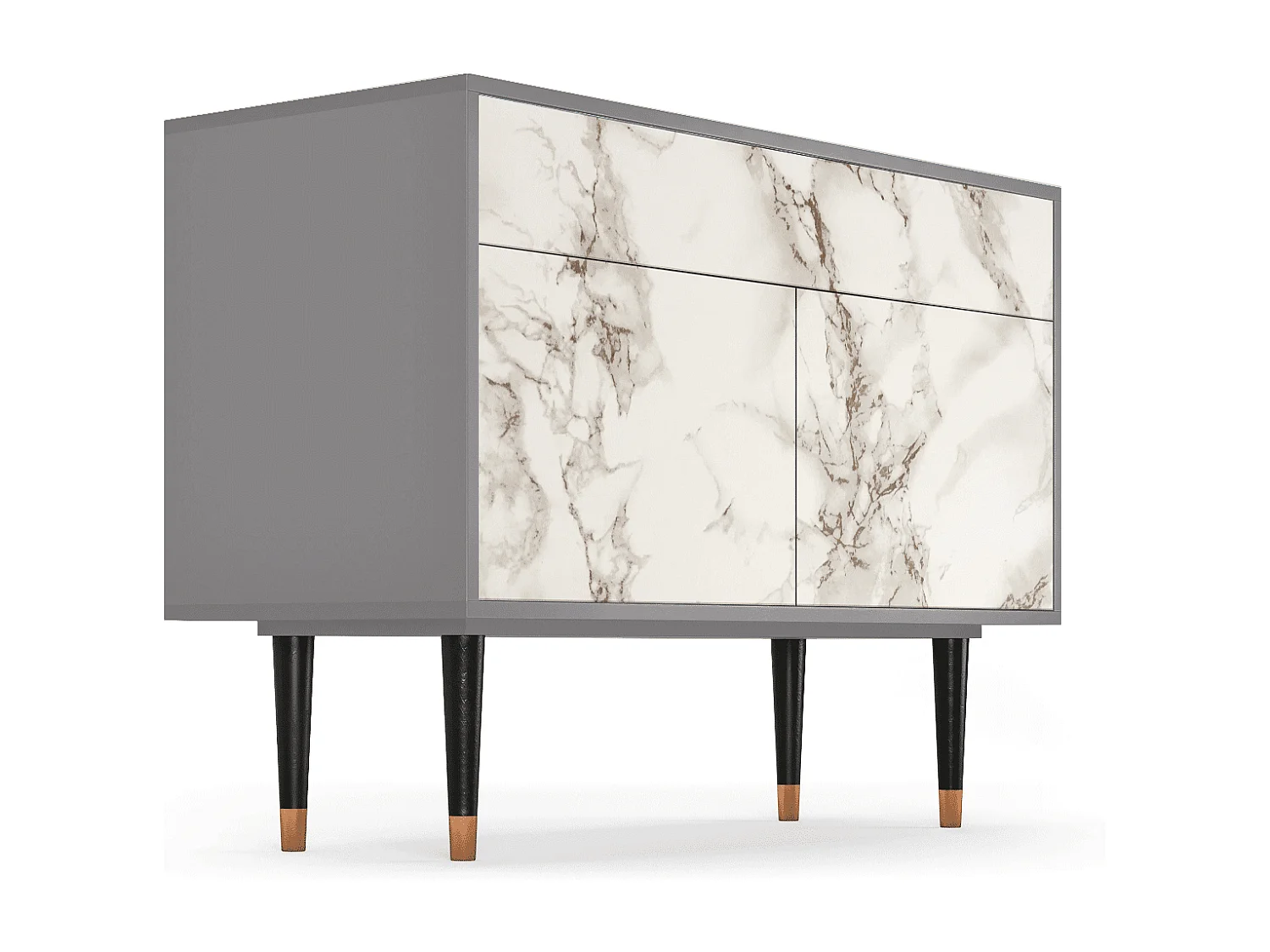 Credenza - 115x85x48 cm - BS4 - Milk Marble, Grigio