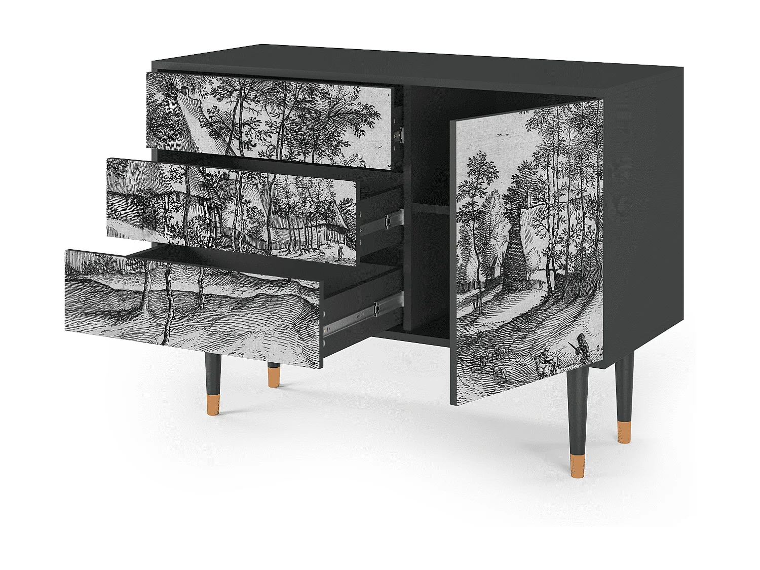 Buffet - 115х84х41 cm - S3 - Village Road, Anthracite