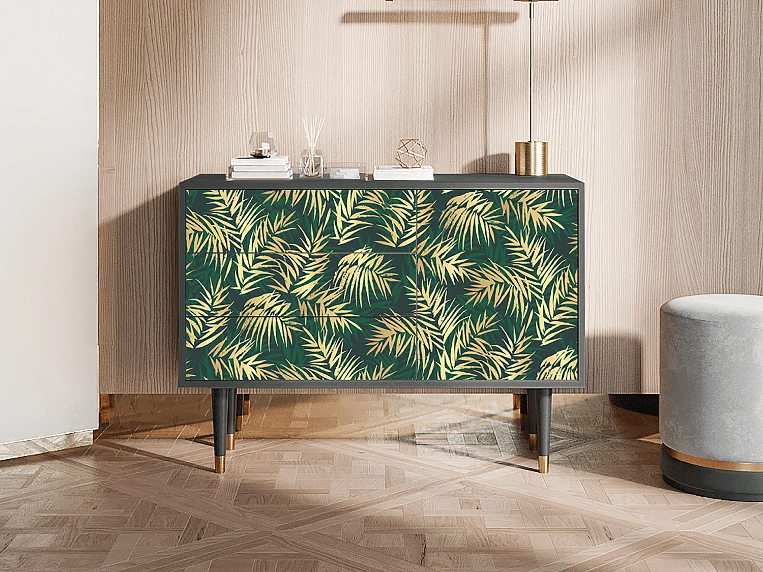 Credenza - 115х84х41 cm - S3 - Sunny Palm Tree, Antracite