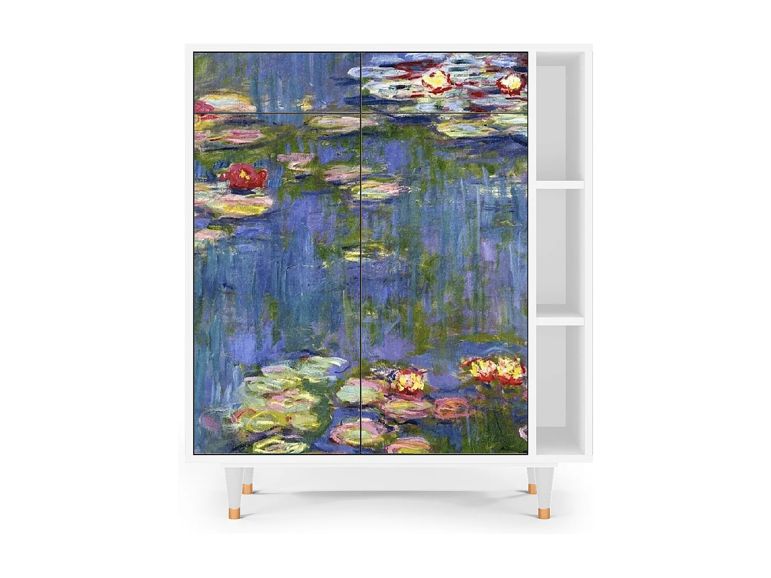 Sideboard - 96х110х41 cm - BS6 - The water lily pond  , Weiß
