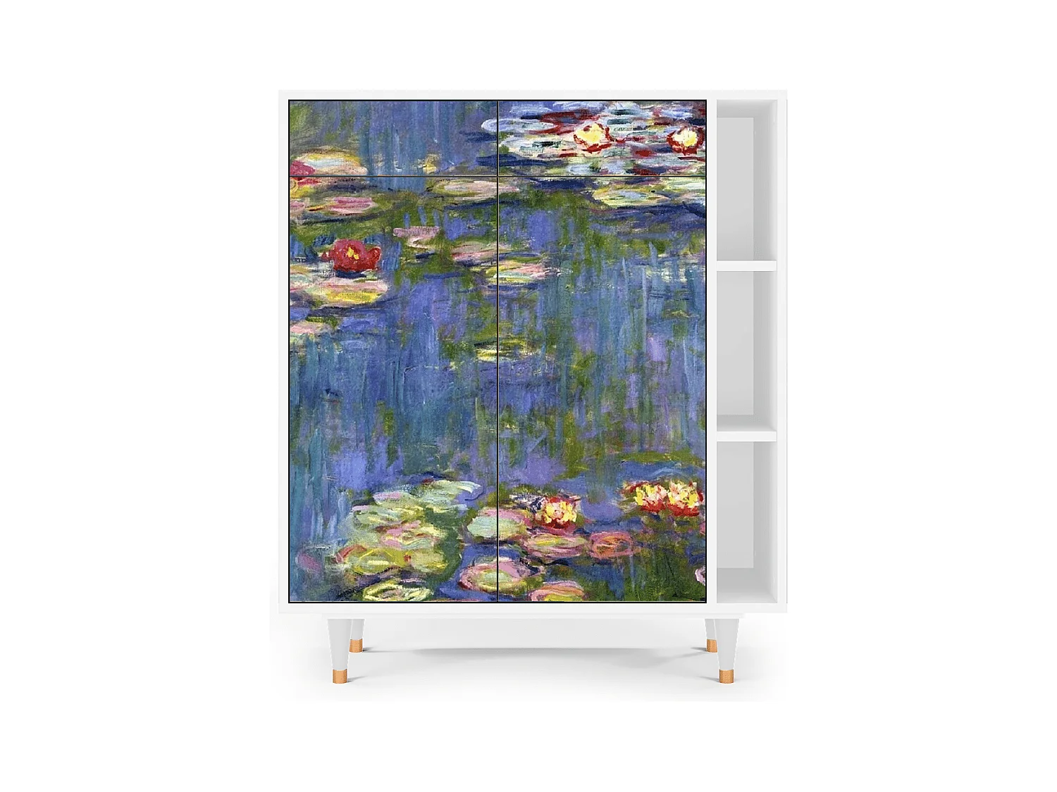 Kredens - 96х110х41 cm - BS6 - The water lily pond  , Biały