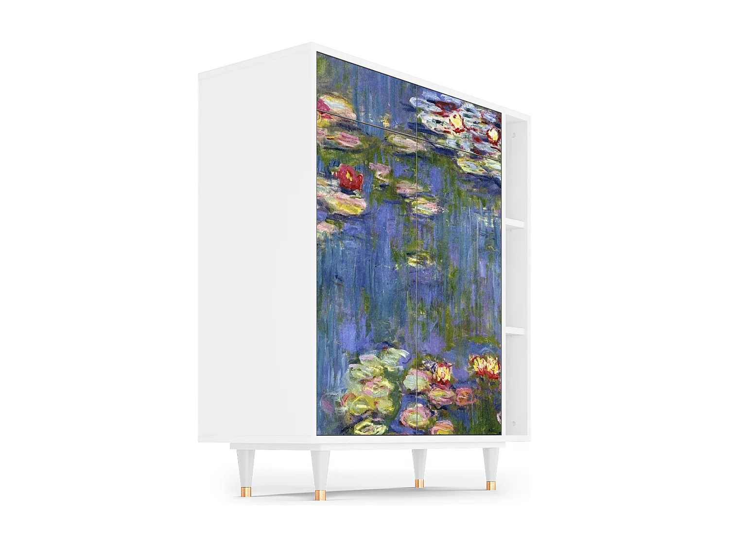 Kredens - 96х110х41 cm - BS6 - The water lily pond  , Biały