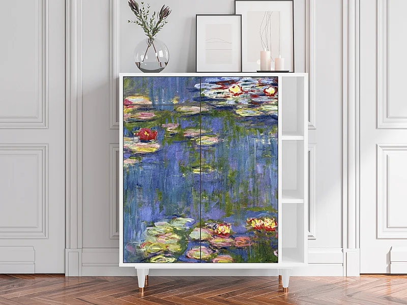 Kredens - 96х110х41 cm - BS6 - The water lily pond  , Biały