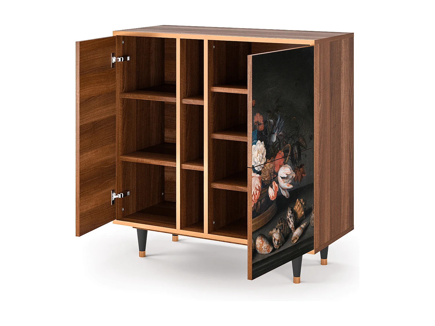 Sideboard - 94х96х41 cm - BS5 - Still Life with Flowers, Walnuss