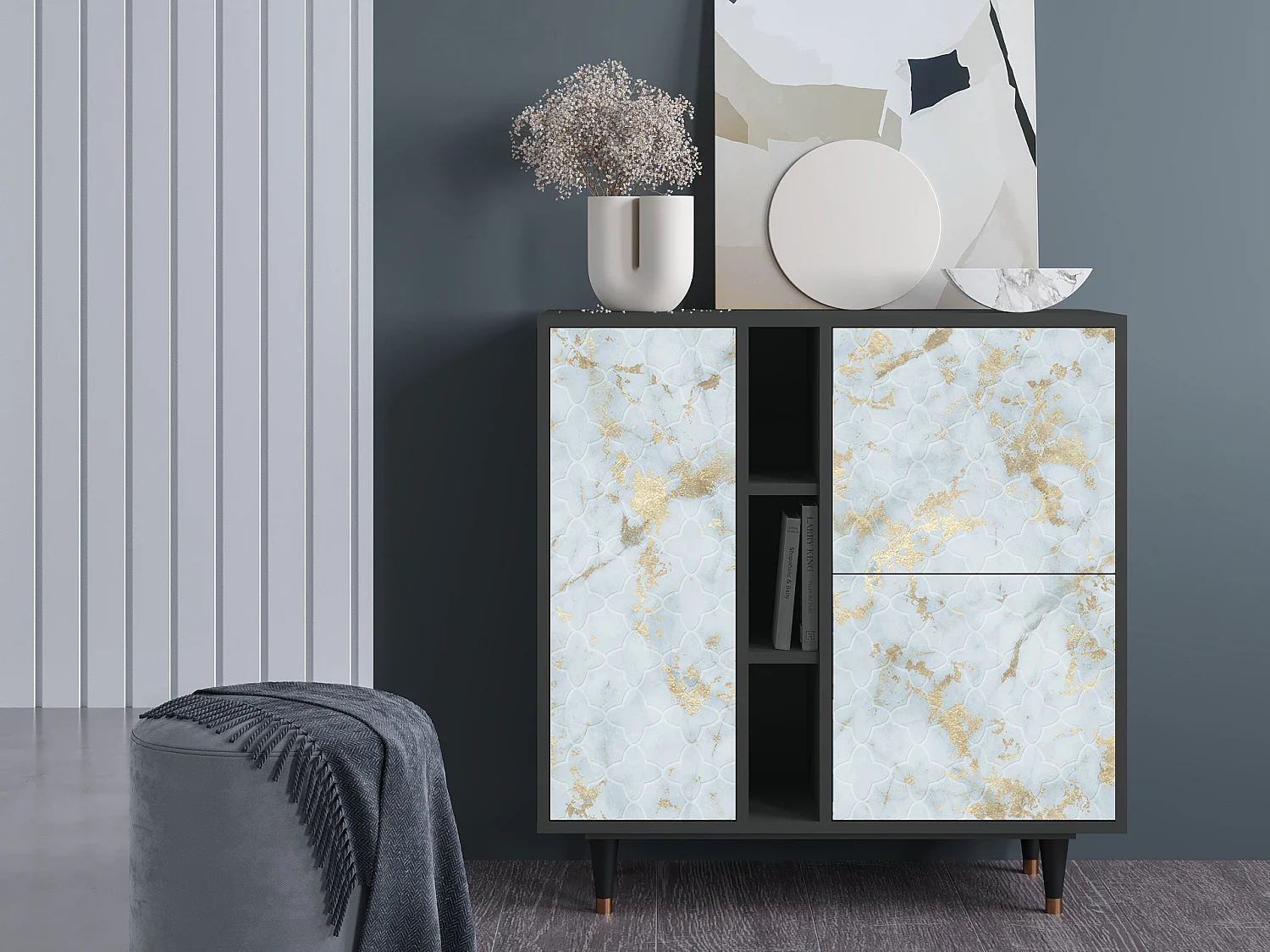 Dressoir - 94х96х41 cm - BS5 - Golden Waves, Antraciet