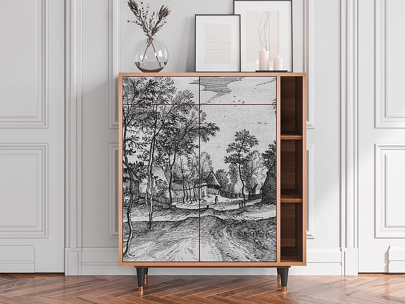 Kredens - 96х110х41 cm - BS6 - Village Road, Orzech