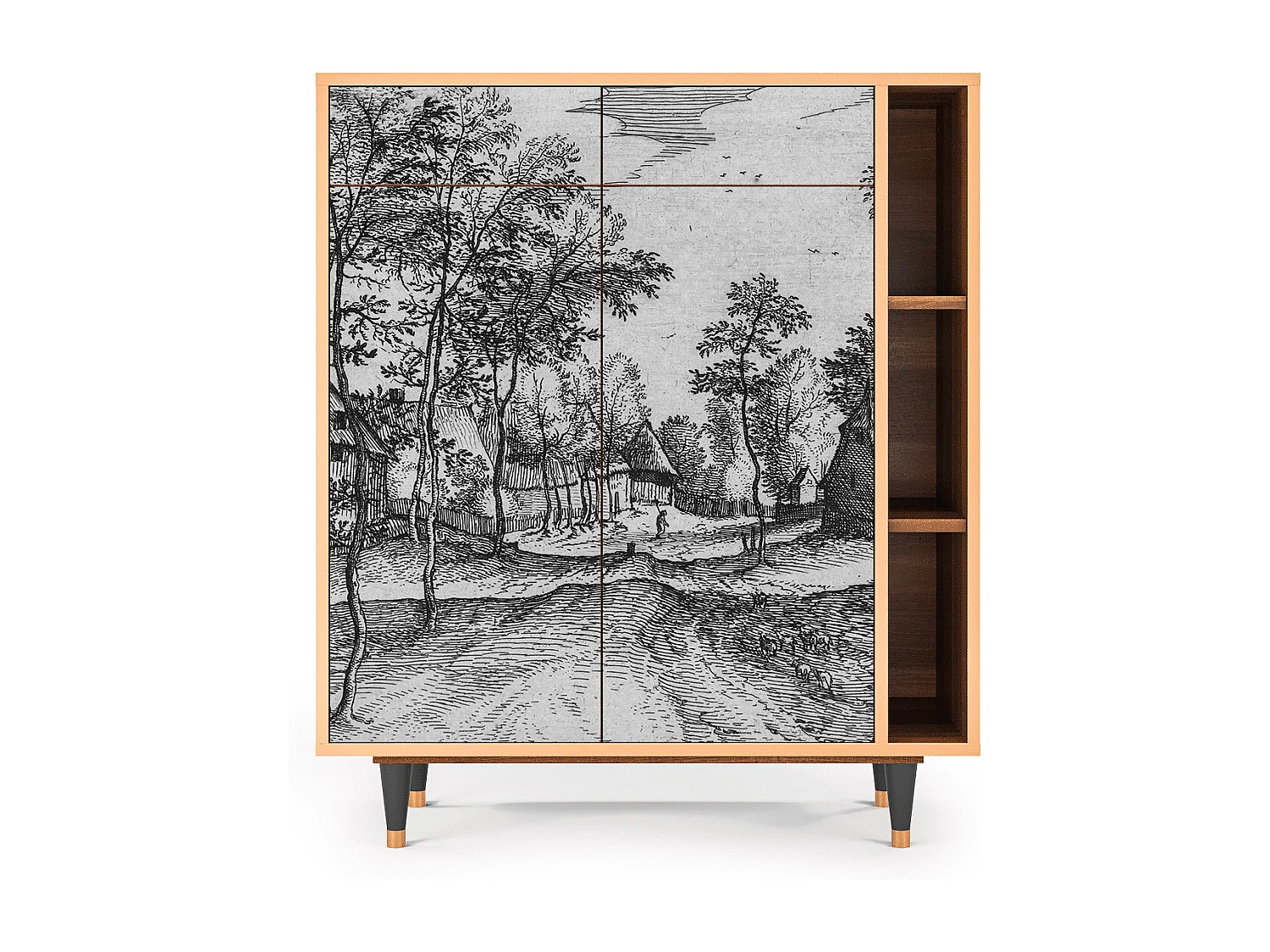 Credenza - 96х110х41 cm - BS6 - Village Road, Noce